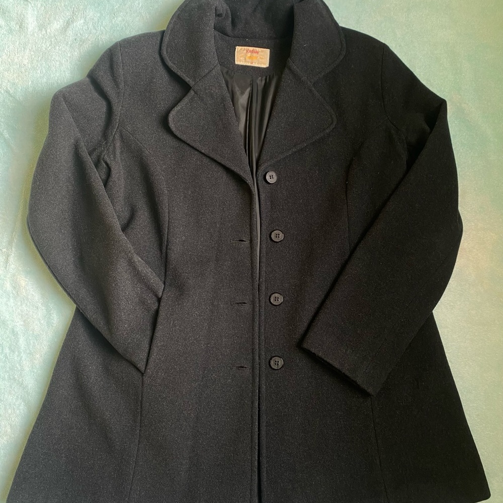 Solitaire Black Dress Coat Size 14